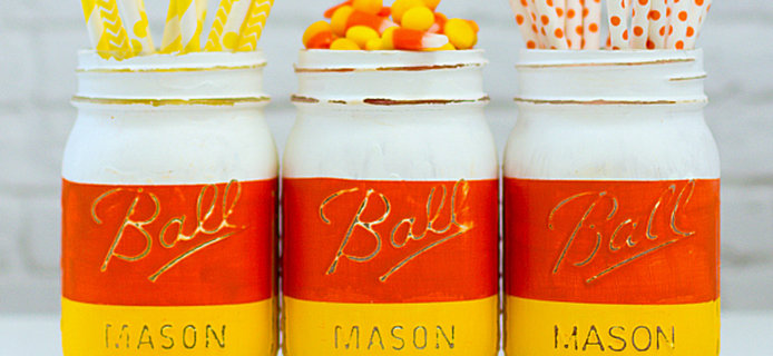 Candy Corn Mason Jars