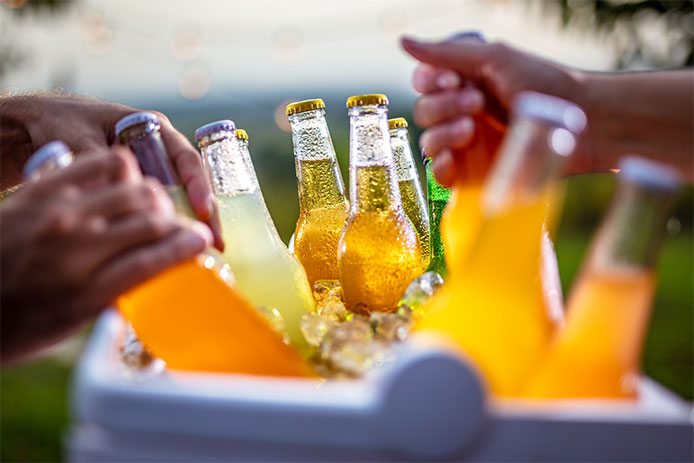 Utility Metal Tub with drinks