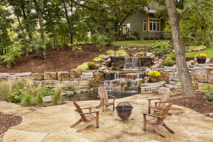 Landscaped backyard